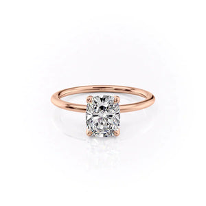 The Petal Kamellie Set With A 2.5 Carat Elongated Cushion Moissanite