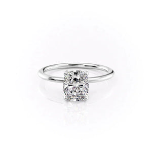 The Petal Kamellie Set With A 1.5 Carat Elongated Cushion Moissanite