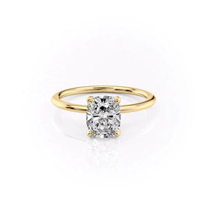 The Petal Kamellie Set With A 1.5 Carat Elongated Cushion Lab Diamond