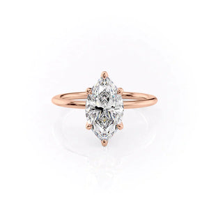 The Petal Kamellie Set With A 2.5 Carat Marquise Lab Diamond