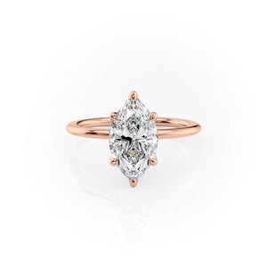 The Petal Kamellie Set With A 2.5 Carat Marquise Moissanite