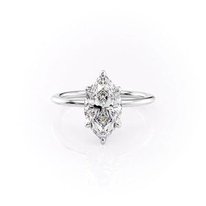 The Petal Kamellie Set With A 1.5 Carat Marquise Moissanite