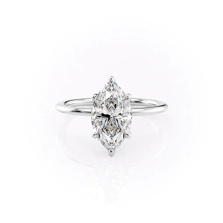 The Petal Kamellie Set With A 1 Carat Marquise Lab Diamond