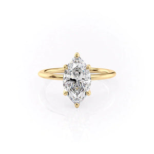 The Petal Kamellie Set With A 2.5 Carat Marquise Lab Diamond