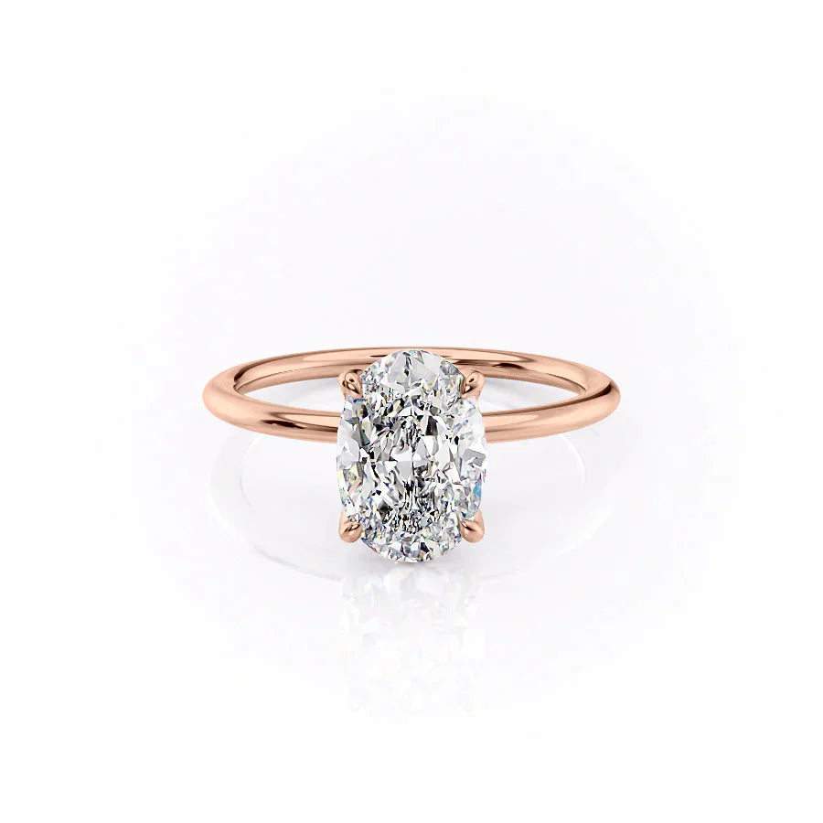 The Petal Kamellie Set With A 2 Carat Oval Lab Diamond