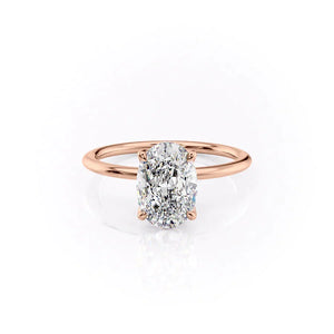 The Petal Kamellie Set With A Oval Moissanite