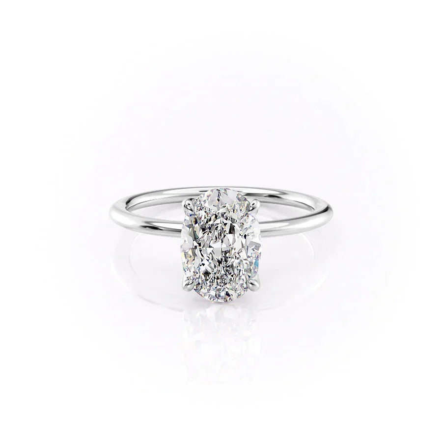 The Petal Kamellie Set With A Oval Moissanite