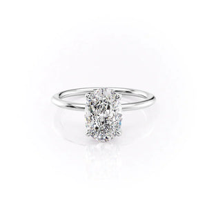 The Petal Kamellie Set With A Oval Moissanite