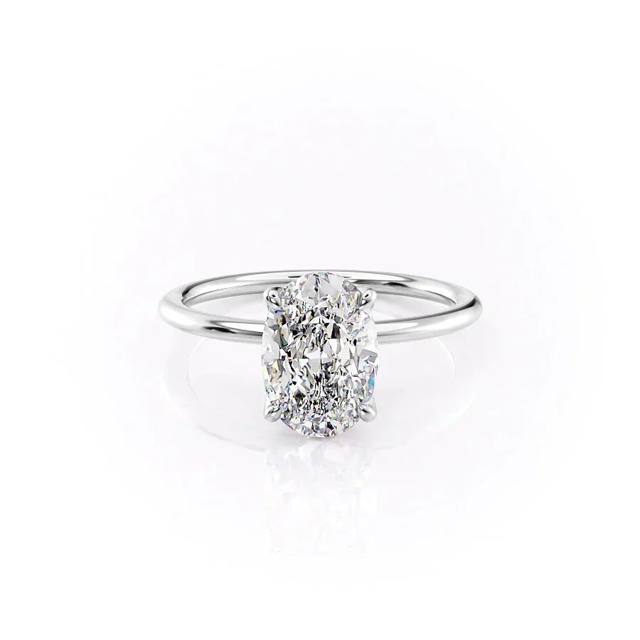 The Petal Kamellie Set With A 2 Carat Oval Lab Diamond