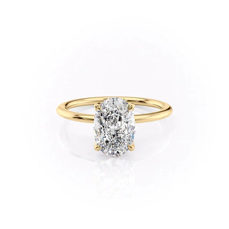 The Petal Kamellie Set With A 2.5 Carat Oval Lab Diamond