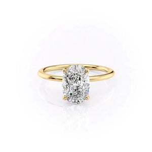 The Petal Kamellie Set With A Oval Moissanite