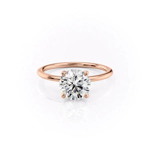 The Petal Kamellie Set With A Round Moissanite