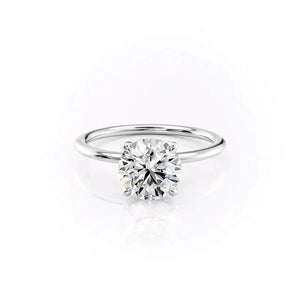 The Petal Kamellie Set With A Round Moissanite