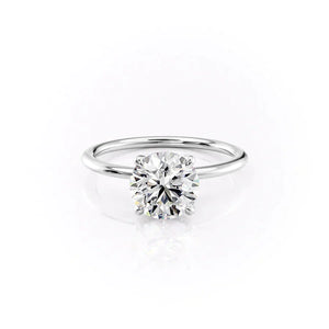 The Petal Kamellie Set With A 2 Carat Round Lab Diamond