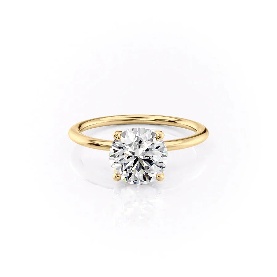 The Petal Kamellie Set With A 1 Carat Round Lab Diamond