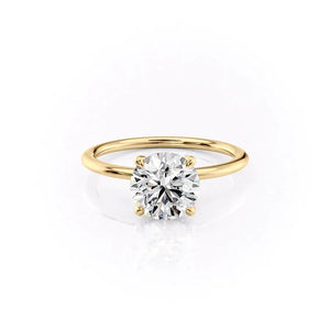 The Petal Kamellie Set With A Round Moissanite