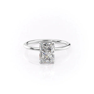 The Petal Kamellie Set With A 2.5 Carat Radiant Lab Diamond