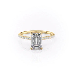 The Pave Petal Kamellie Set With A 2 Carat Emerald Lab Diamond
