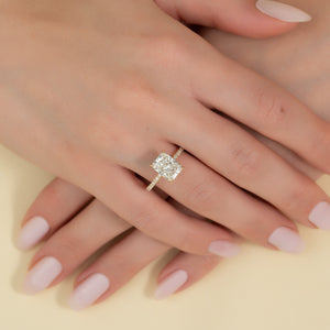 The Pave Petal Kamellie Set With A 1 Carat Radiant Lab Diamond