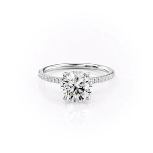 The Pave Petal Kamellie Set With A 2 Carat Round Lab Diamond