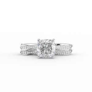 The Caroline Set With A 1 Carat Cushion Lab Diamond