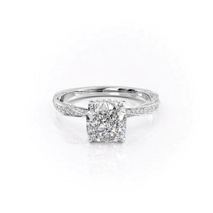 The Caroline Set With A 2.5 Carat Cushion Lab Diamond