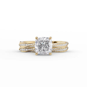 The Caroline Set With A 2 Carat Cushion Lab Diamond