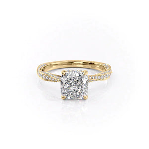 The Caroline Set With A 2 Carat Cushion Moissanite