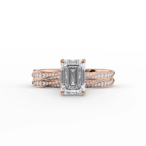 The Caroline Set With A 2.5 Carat Emerald Lab Diamond