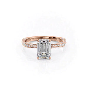 The Caroline Set With A 1 Carat Emerald Lab Diamond