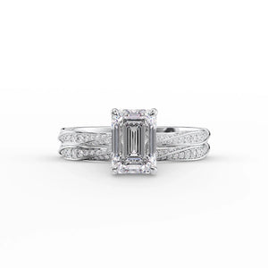 The Caroline Set With A 5 Carat Emerald Moissanite