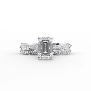 The Caroline Set With A 2 Carat Emerald Lab Diamond