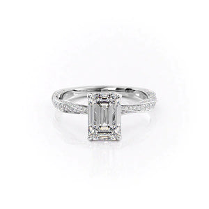 The Caroline Set With A 1 Carat Emerald Moissanite