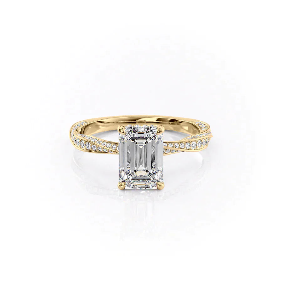 The Caroline Set With A 2.5 Carat Emerald Moissanite