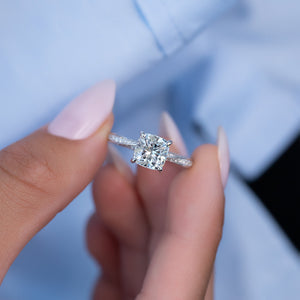 The Caroline Set With A 2 Carat Cushion Lab Diamond