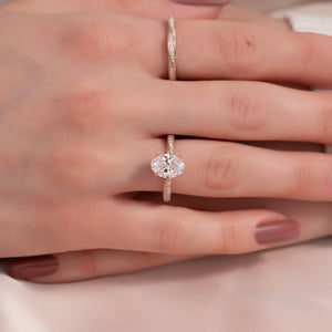 The Caroline Set With A 1 Carat Oval Lab Diamond