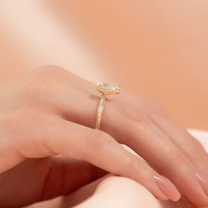 The Caroline Set With A 2 Carat Pear Moissanite