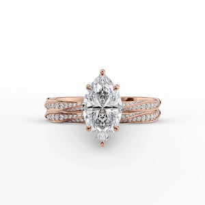 The Caroline Set With A 2.5 Carat Marquise Lab Diamond