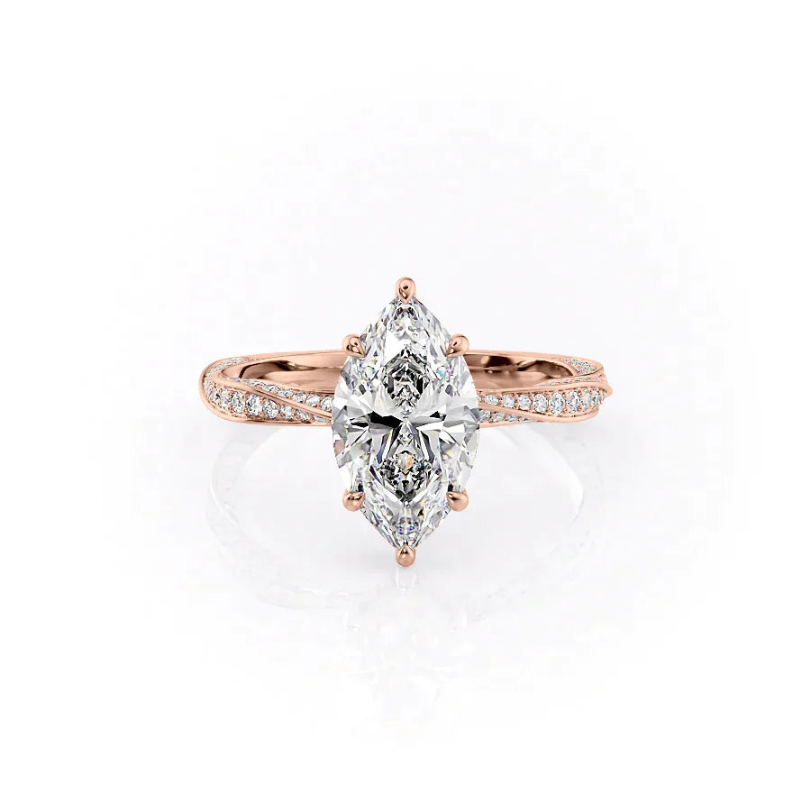 The Caroline Set With A 3 Carat Marquise Lab Diamond