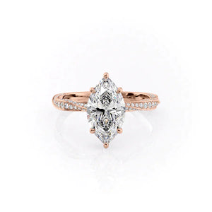 The Caroline Set With A 3 Carat Marquise Lab Diamond