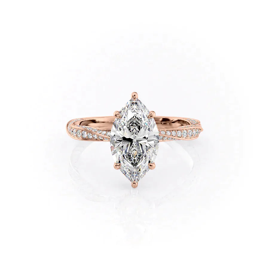 The Caroline Set With A 1 Carat Marquise Moissanite