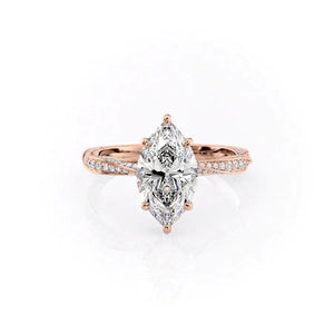 The Caroline Set With A 2 Carat Marquise Moissanite