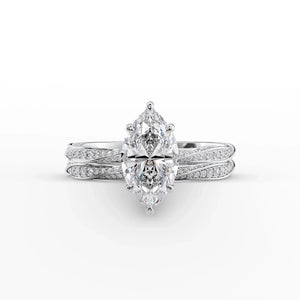 The Caroline Set With A 5 Carat Marquise Moissanite
