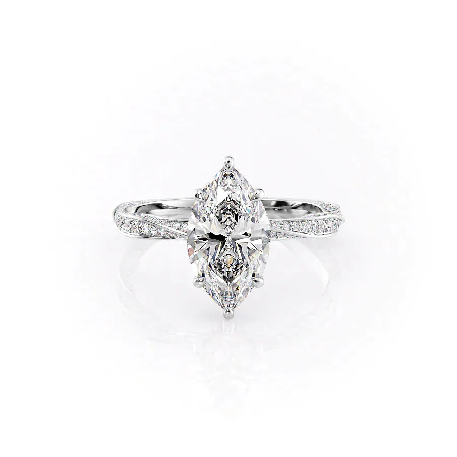 The Caroline Set With A 3 Carat Marquise Lab Diamond
