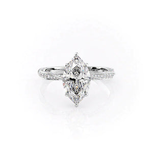 The Caroline Set With A 2.5 Carat Marquise Lab Diamond