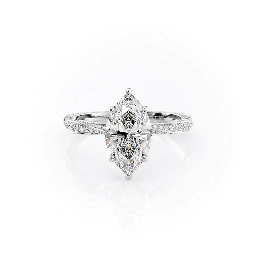 The Caroline Set With A 2.5 Carat Marquise Moissanite