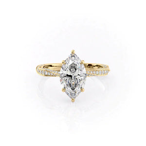 The Caroline Set With A 4.5 Carat Marquise Moissanite