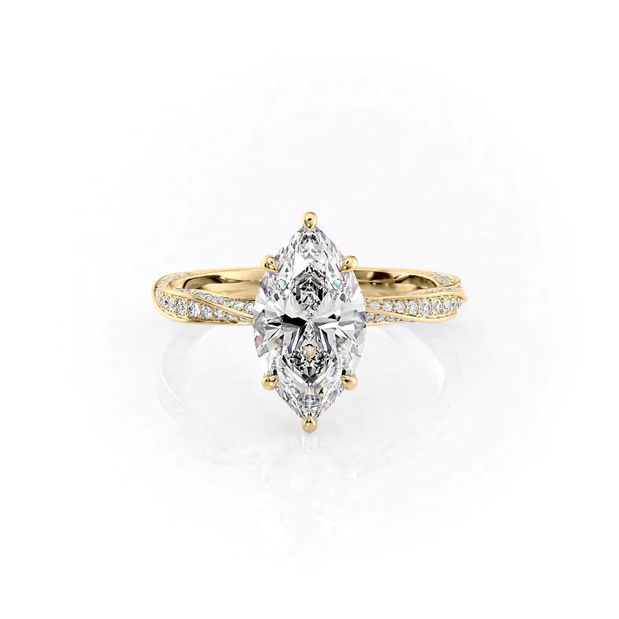 The Caroline Set With A 2.5 Carat Marquise Moissanite