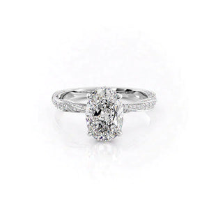 The Caroline Set With A 2.5 Carat Oval Moissanite