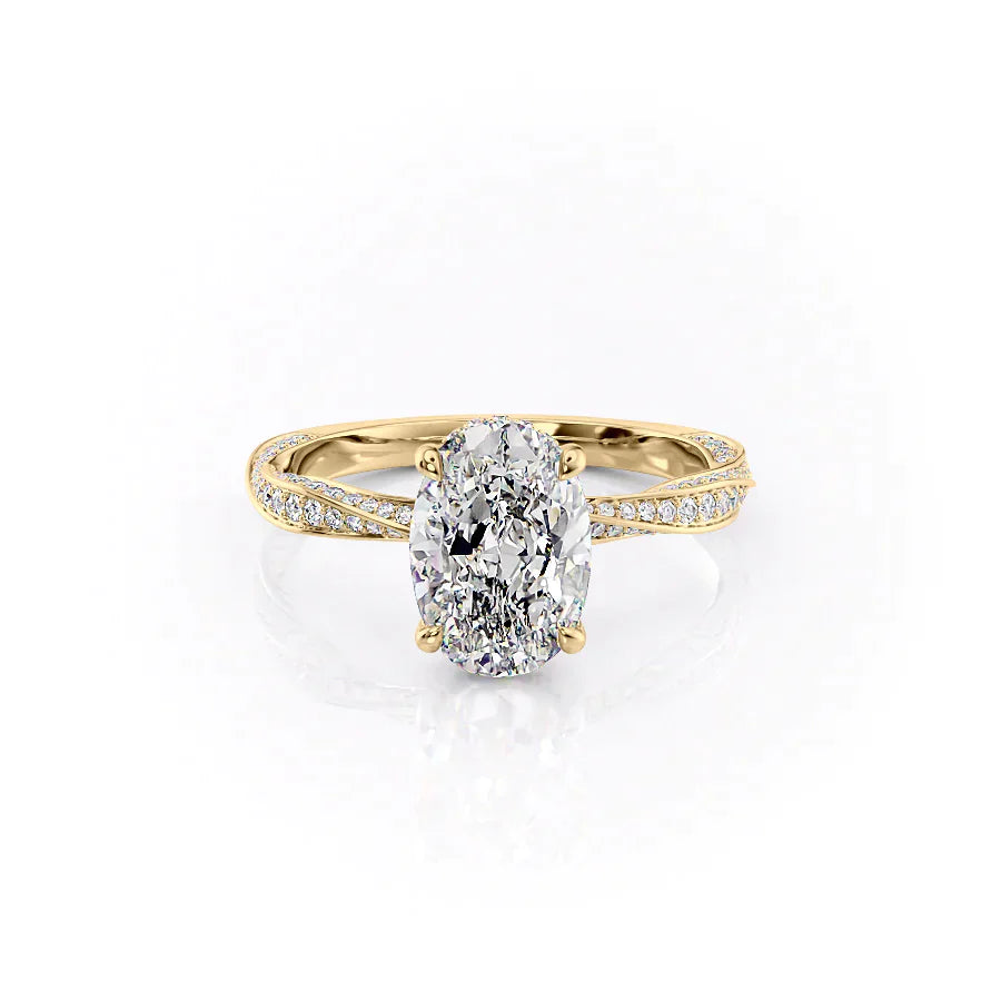 The Caroline Set With A 5 Carat Oval Moissanite